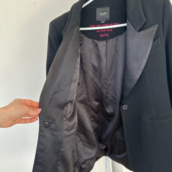 Smythe Black Wool and Silk Blazer Size US 10 - Picture 7 of 9